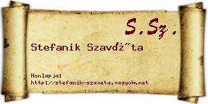Stefanik Szavéta névjegykártya